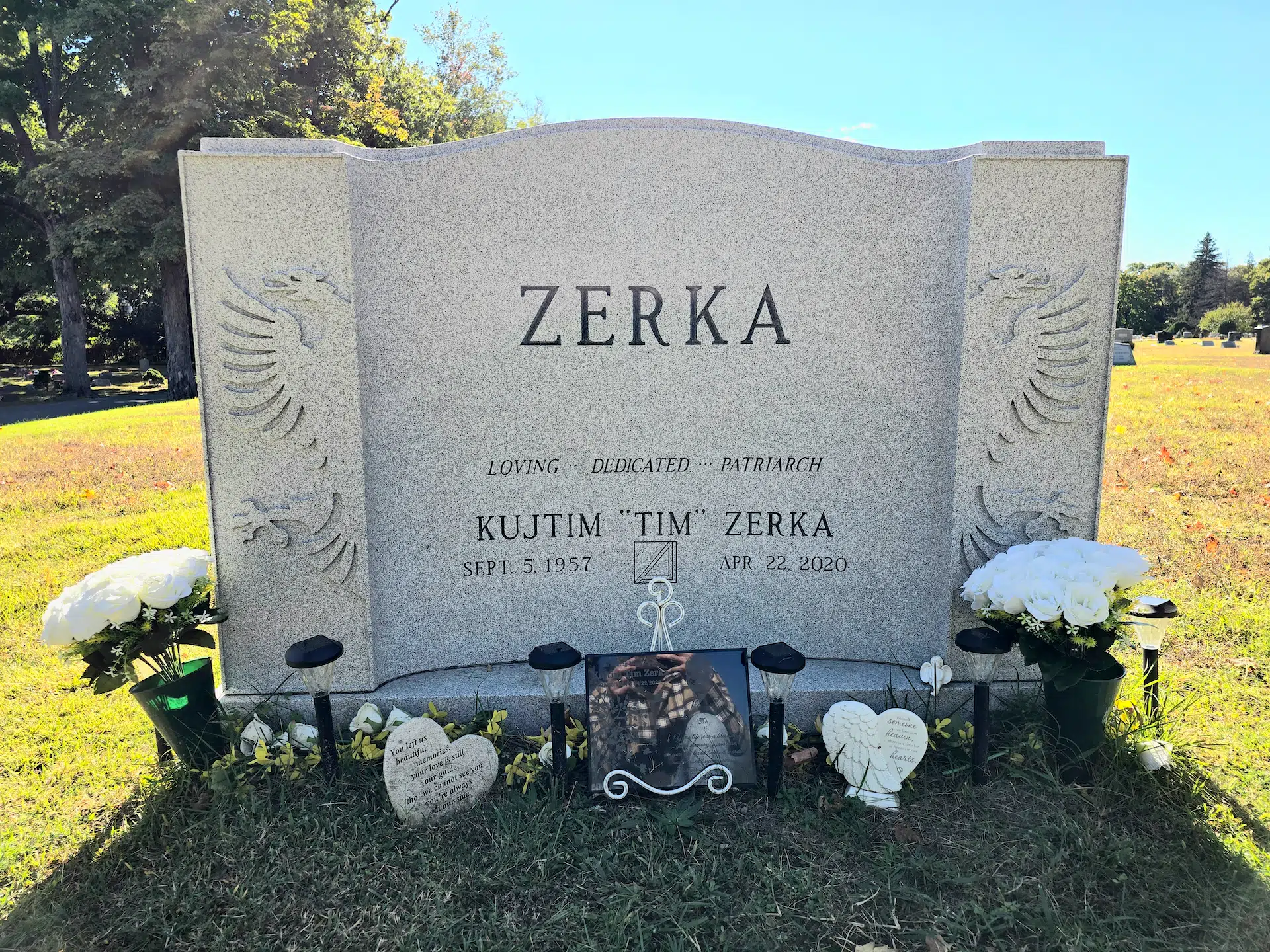 Granite Bench-Style Headstone hand-carved by Memorial Bench Shop in NJ — image 5