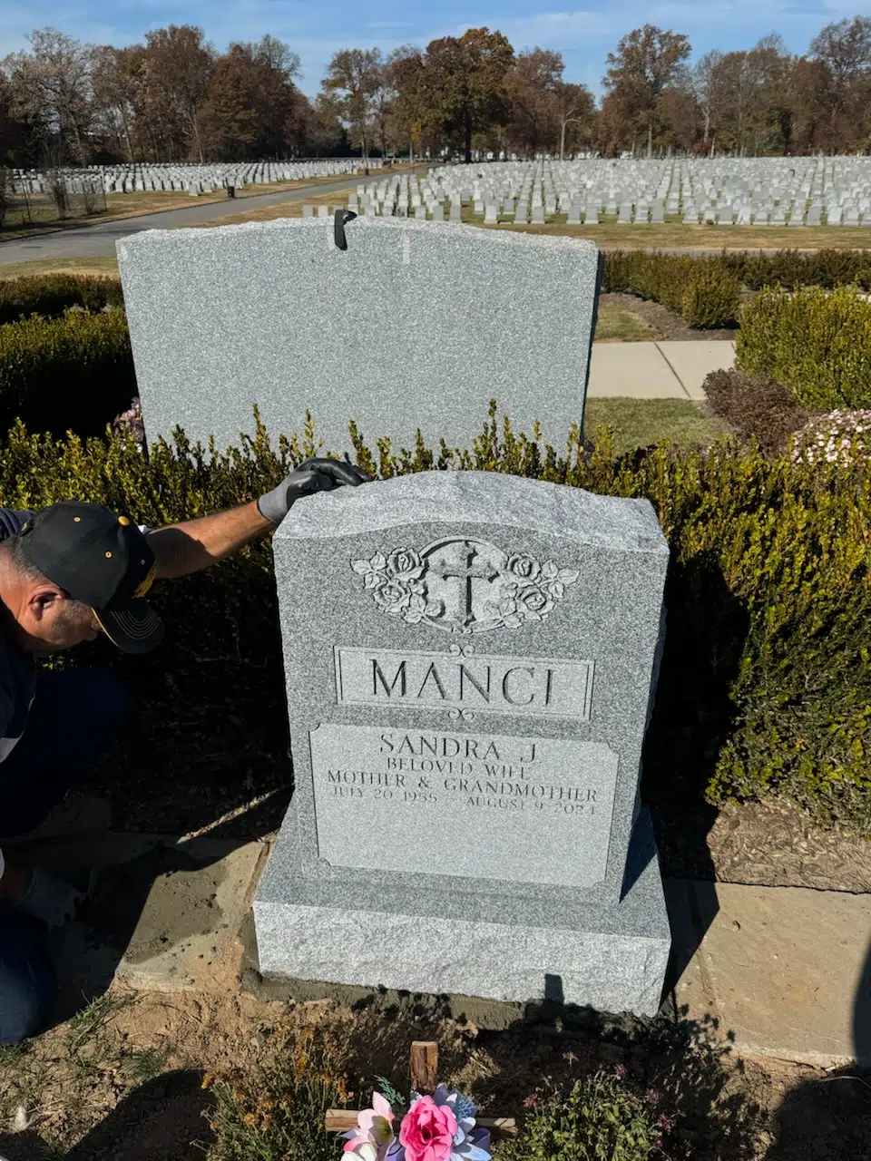 Granite Bench-Style Headstone hand-carved by Memorial Bench Shop in NJ — image 9