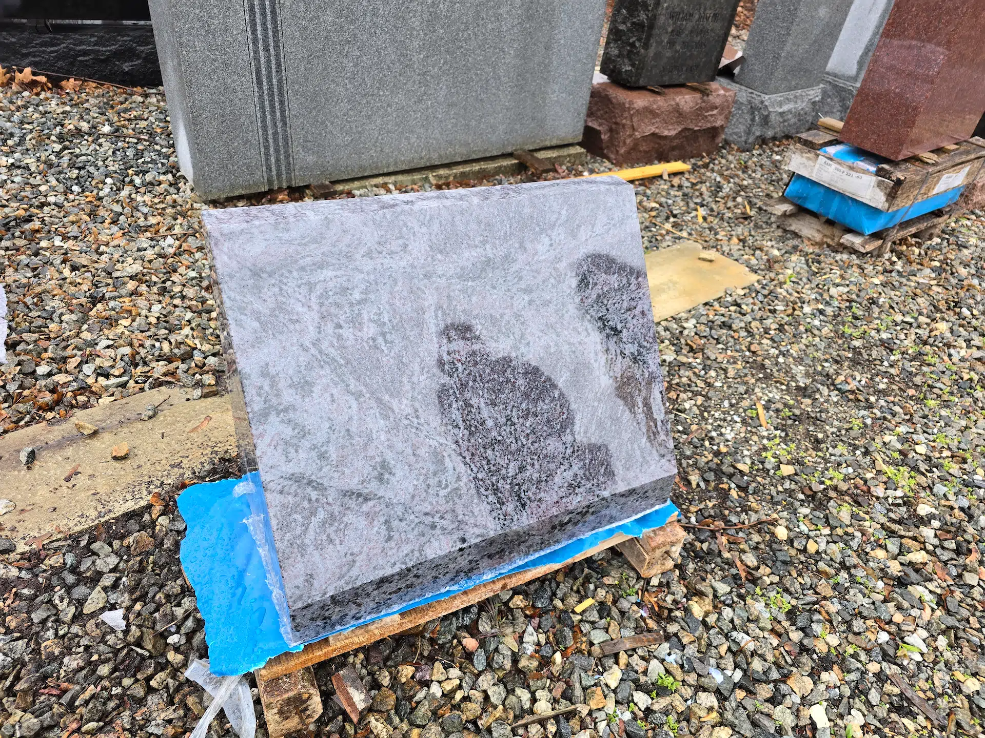 Granite Bench-Style Headstone hand-carved by Memorial Bench Shop in NJ — image 2