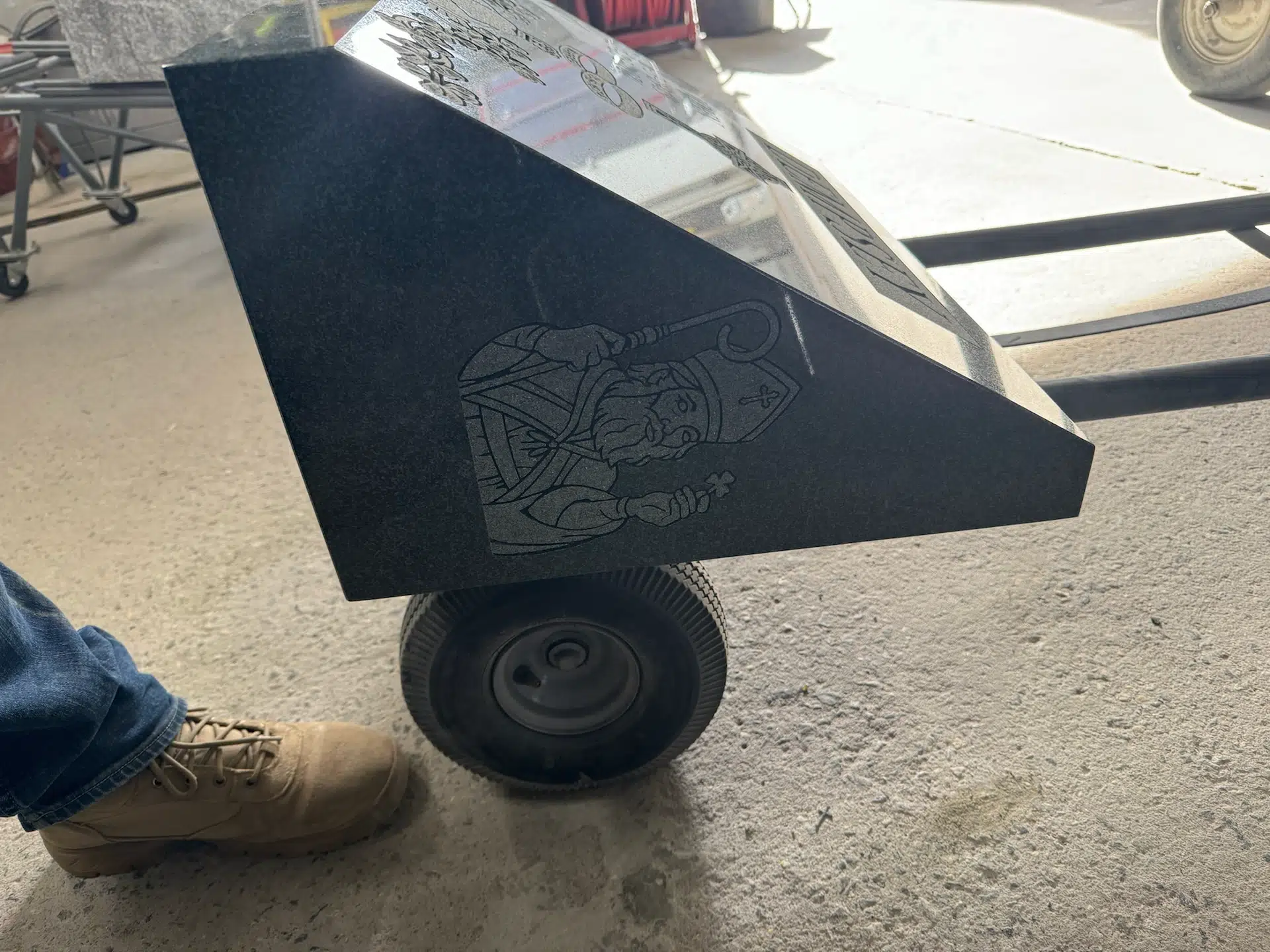 Granite Bench-Style Headstone hand-carved by Memorial Bench Shop in NJ — image 4